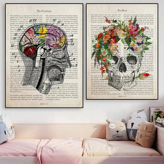 Anatomy Heart Floral Art Print. - Be Dr.Fashion