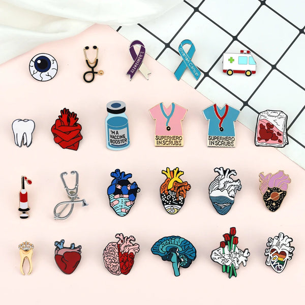 Charming Medical Brooch Pins