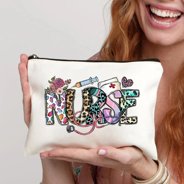 Leopard Canvas Nurse Supply Pouch